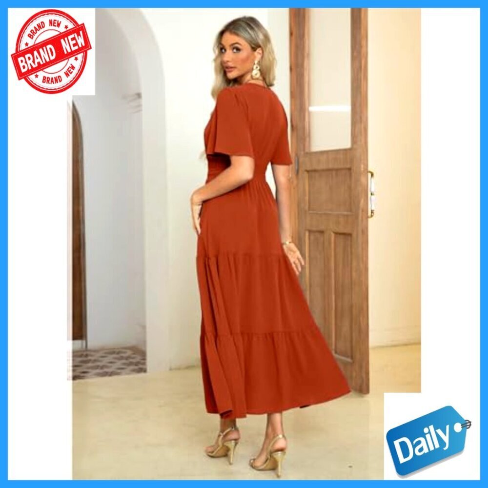 Velvet V-Neck Maxi Dress Formal Wedding Guest Party Long Dress - Picture 5 of 7